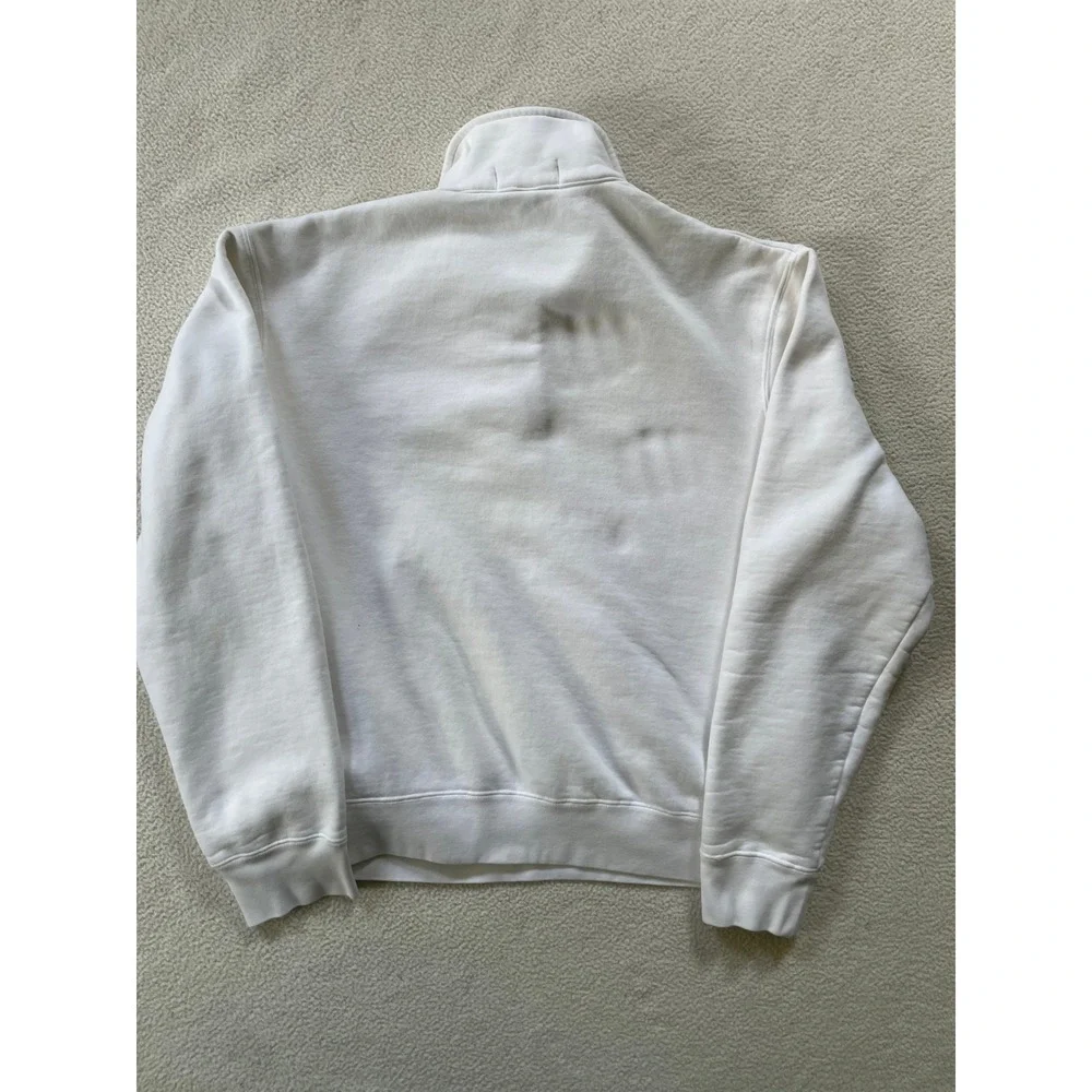 Polo Ralph Lauren Mens Large Quarter Zip Sweatshirt White Fleece Pullover